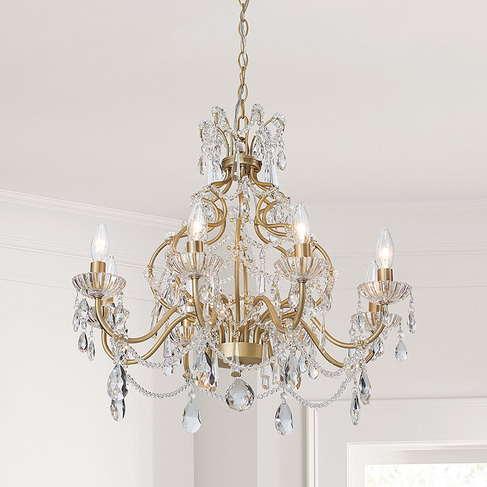 Melina Brass & Crystal Chandelier 8 Light Ballard Designs product image