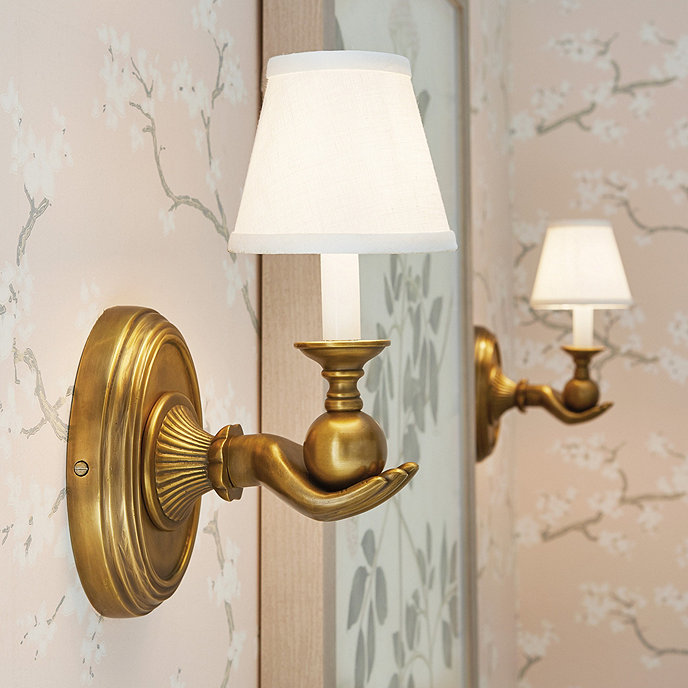 Wall Sconce With Linen Lamp Shade, Wall Sconce Lamp Shade