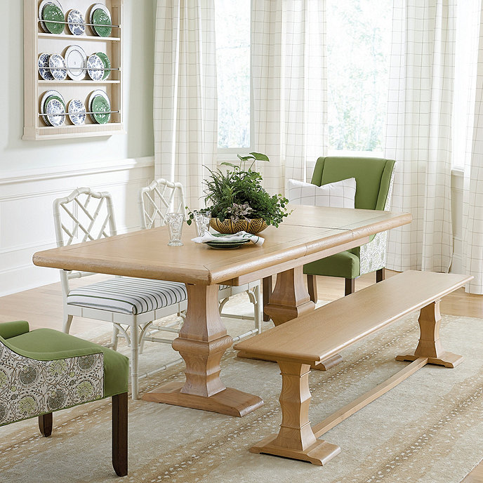Chianni Table With Bench Ballard Designs - Coastal Farmhouse Dining Tables