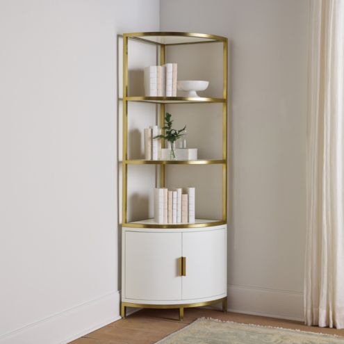 Glass etagere deals with doors