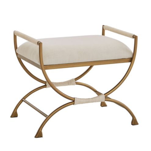 Cecily Tufted Stool & Bench Cushion Natural Linen - Ballard Designs