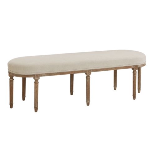 Cecily Tufted Stool & Bench Cushion Natural Linen - Ballard Designs