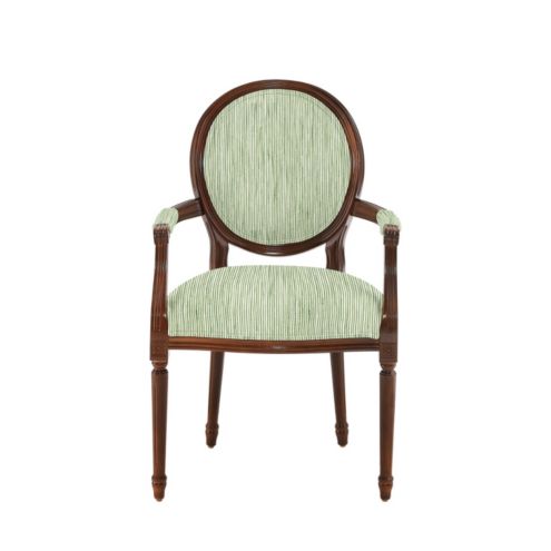 Luxury Designer Louis Arm Chair - Natural Wood + Linen Dining Chair – BSEID