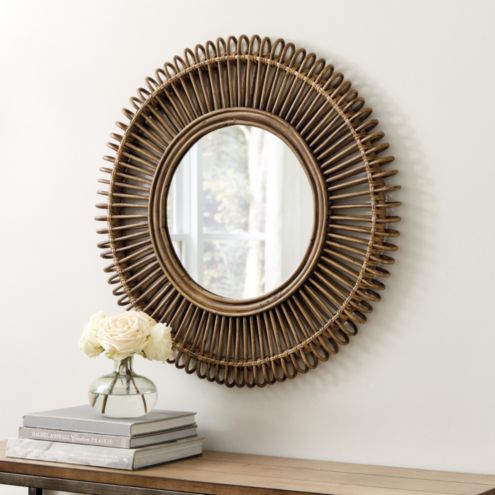 mirror rattan mirrors raylan ballard designs round ballarddesigns carousel move through