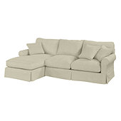 Baldwin 2-Piece Sectional Slipcover Only - Left Arm Chaise & Right Arm Loveseat - Trilby Basketweave Natural