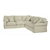Baldwin 3-Piece Corner Loveseat Sectional Slipcover Only - Trilby Basketweave Natural