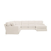 Graham Slipcovered 4-Piece Sectional with Right Arm Chaise and Left Arm Loveseat