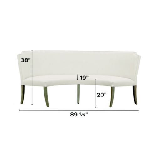 Curved upholstered dining online bench