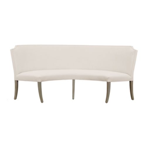 Upholstered curved dining bench deals with back