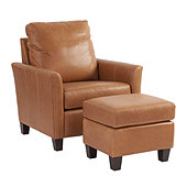 Layla Leather Chair & Ottoman