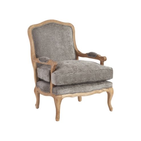 Louisa Bergere Chair In Kylie Charcoal And Limed Oak Finish