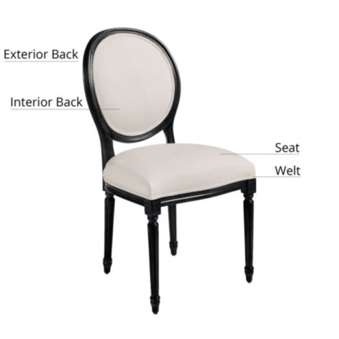 Louis XVI Oval Back Black White Chair