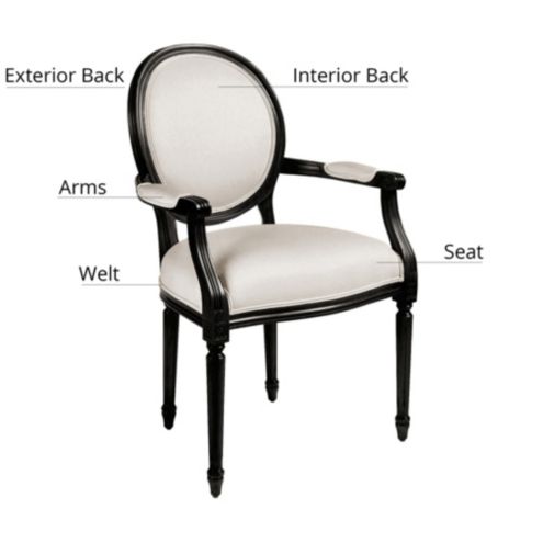 Louis XVI Oval Back Black White Chair