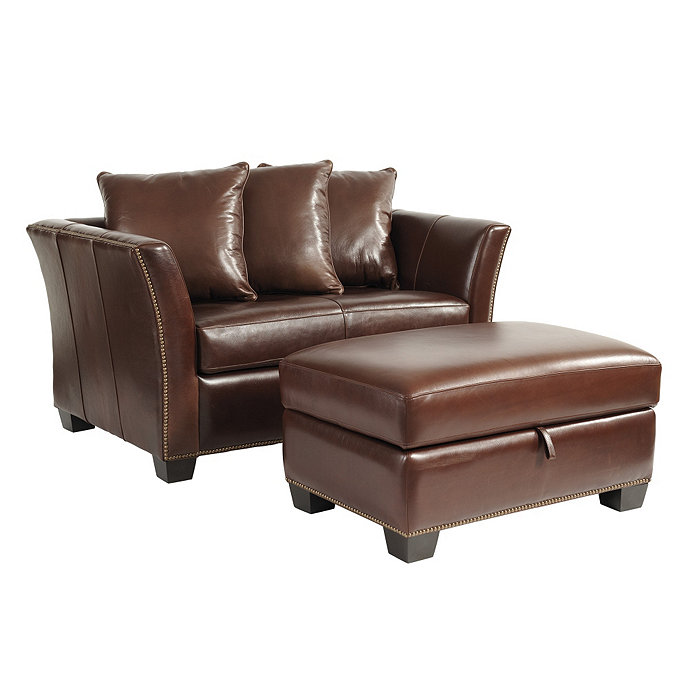 Tate Leather Twin Sleeper And Storage Ottoman Ballard Designs
