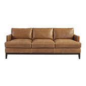 Hartwell Leather Sofa - Mahogany Legs