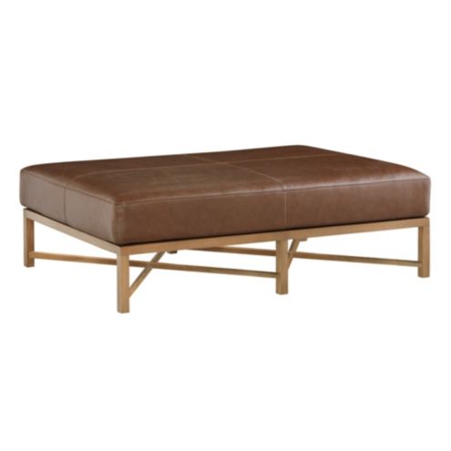 Large rectangular on sale leather ottoman