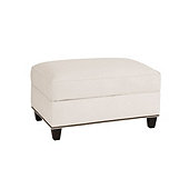 Tate Upholstered Storage Ottoman with Antique Brass Nailheads