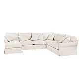 Baldwin Slipcovered 4-Piece Sectional with Left Arm Chaise
