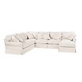 Baldwin Slipcovered 4-Piece Sectional with Right Arm Chaise