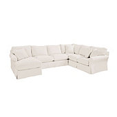 Baldwin Upholstered 4-Piece Sectional - Left Arm Chaise, Armless Loveseat, Corner Chair and Right Arm Loveseat