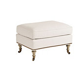 Maggie Ottoman with Brass Nailheads