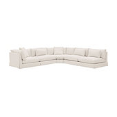 Roswell 3-piece Curved Corner Sectional with Left Arm Sofa, Armless Sofa and Curved Corner