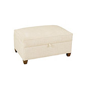 Tate Storage Ottoman In Theo Ivory with Flannel Finish - Stocked