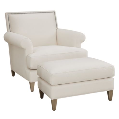 Juliana Chair & Ottoman with Pewter Nailheads