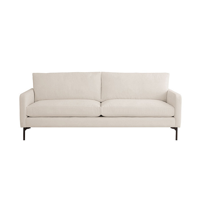 Truitt Upholstered White Fabric Sofa