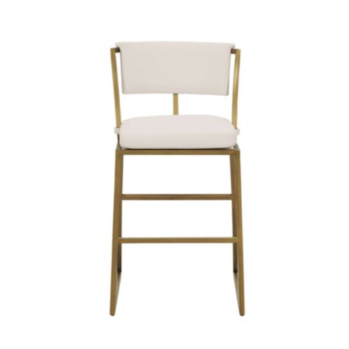 Allister Custom Upholstered Bar Stool in Brass