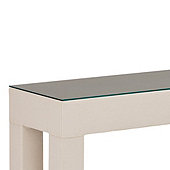 Jayden Upholstered Console Table Glass Topper