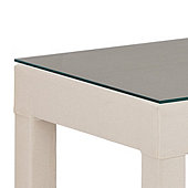 Jayden Upholstered Side Table Glass Topper