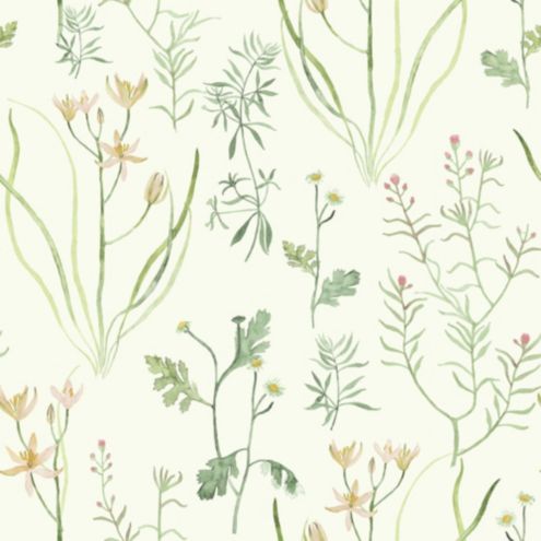 Watercolor Wildflowers Wallpaper Design