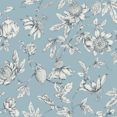 Passion Flower Toile Wallpaper