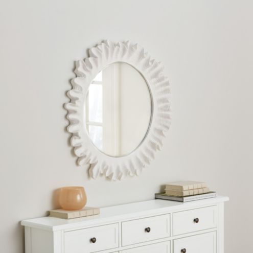 Atlantic Scalloped Silver Round Mirror