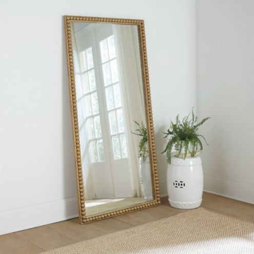 Cassis Floor Mirror with Mango Wood & Hand Carved Details