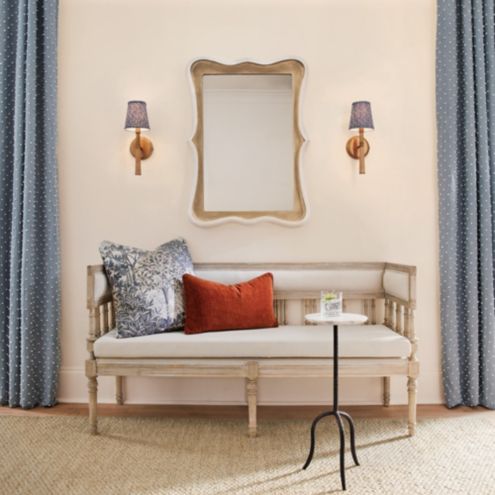 Hartly Mirror with Antique Gold & Coconut Milk White Finishes
