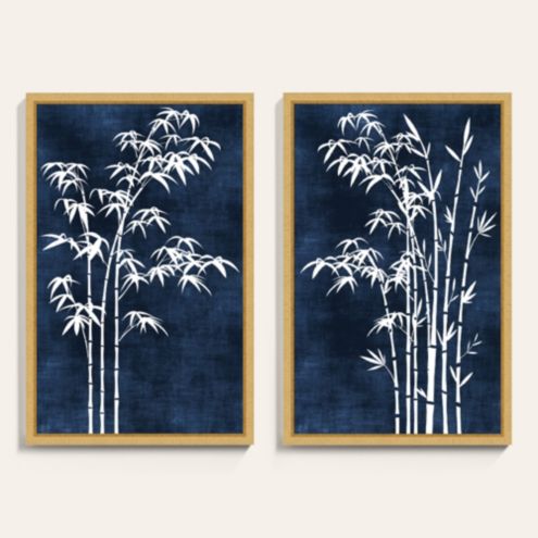 Bamboo on Indigo Art