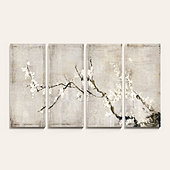 Natural Sakura Blossoms Art - Set of 4