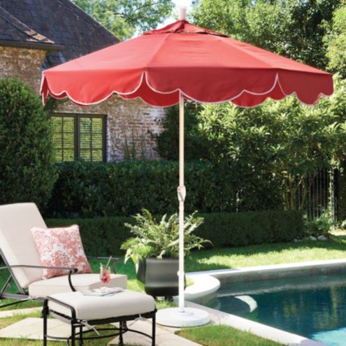 White patio deals set with umbrella